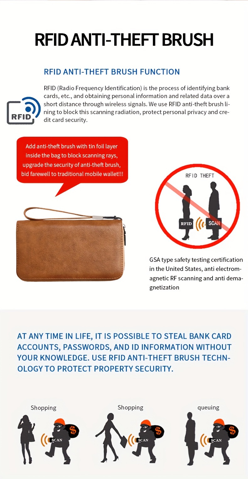 MIYIN Women's Wallet, Vintage PU Long RFID Blocking Large Capacity, 36 Card Slots & Zipper Pocket, Accordion Clutch with Wrist Strap, for Business / Credit Card Organizer