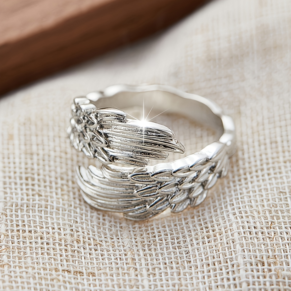 Women's High-End Angel Wing Open Fashion Ring, Gift-Ready