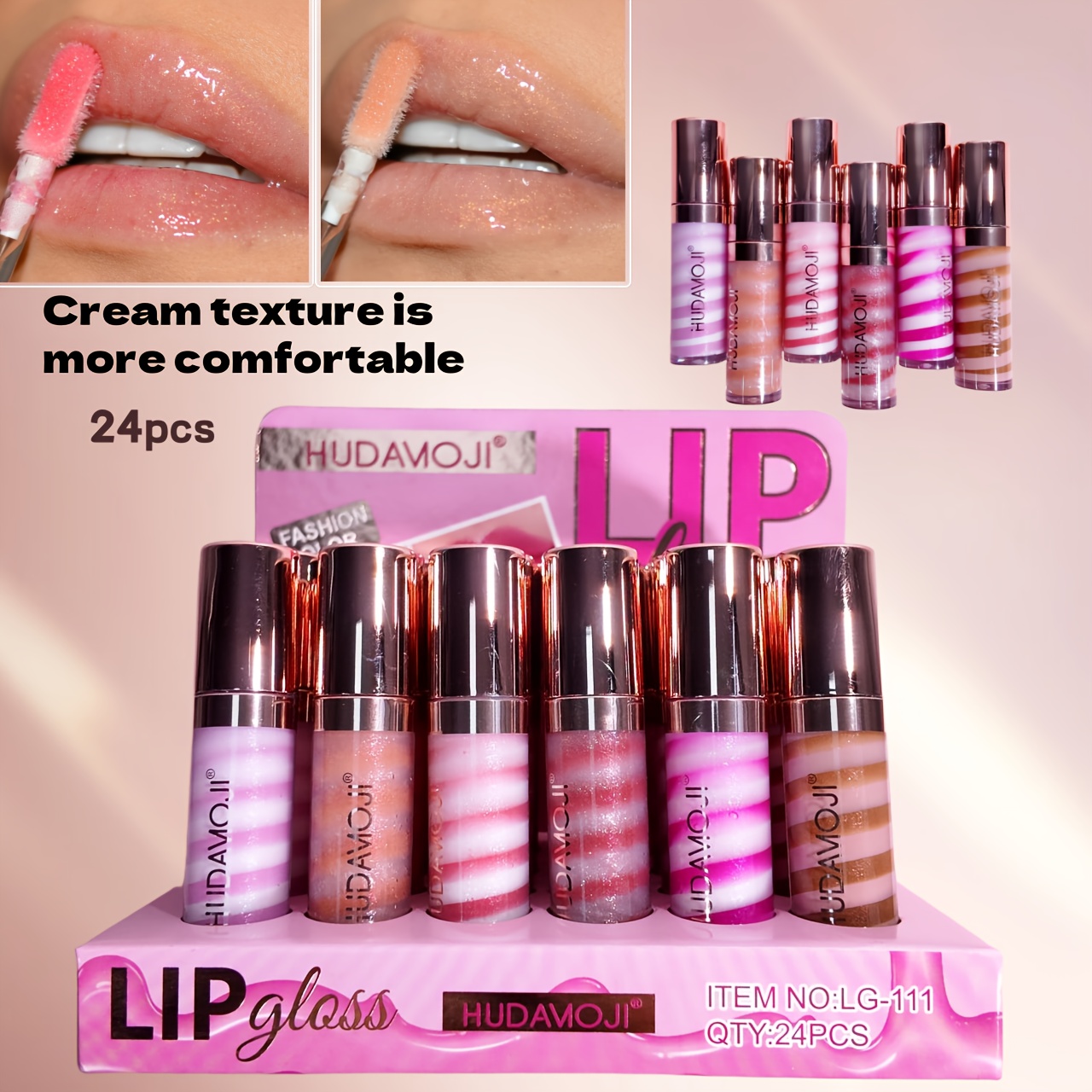24pcs Gradient Milk Cream Lip Gloss Set