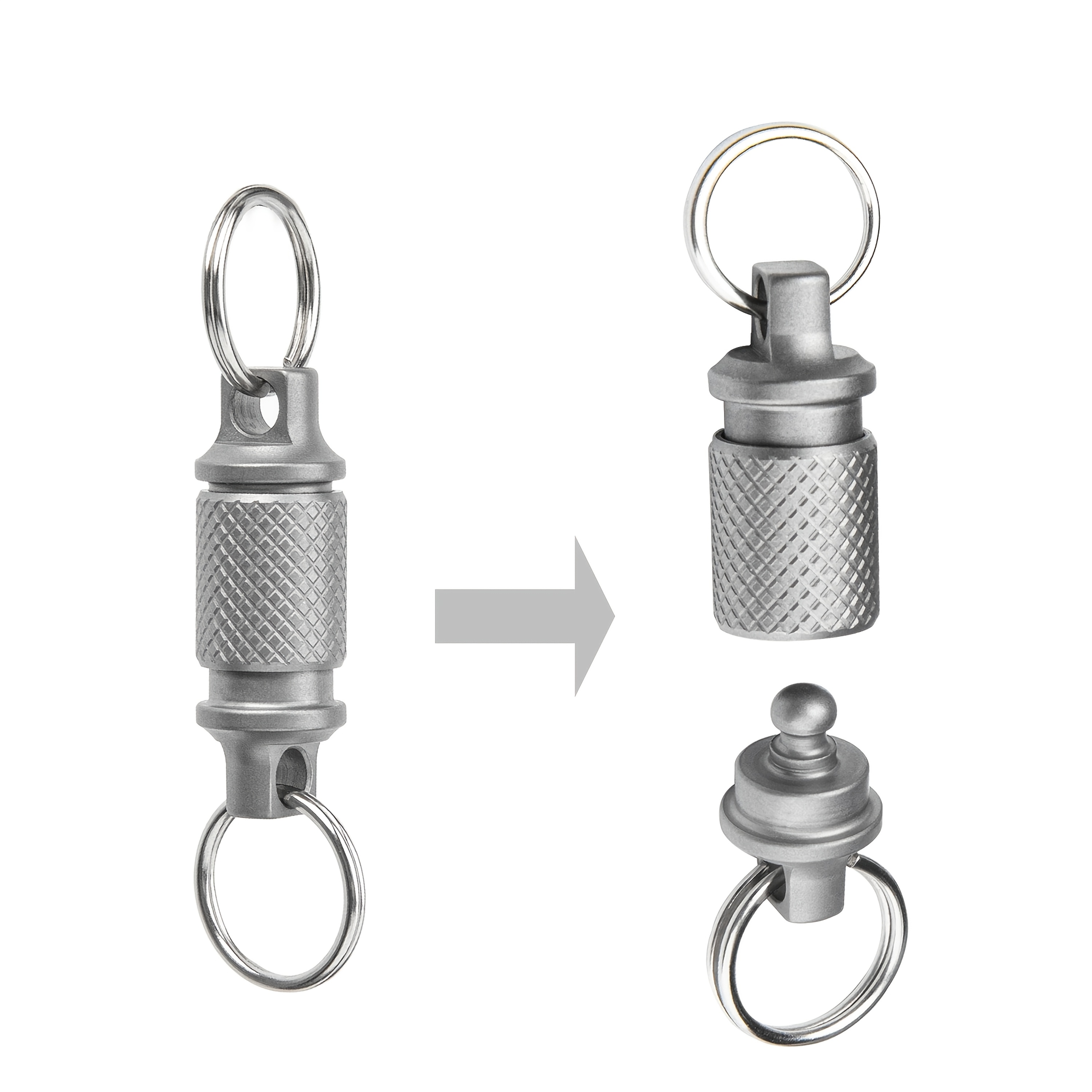 TEMU Heavy-duty Quick-release Swivel Keychain Compatible For - Detachable Car Key Holder With Key Rings, Locking Swivel Design For Professional &