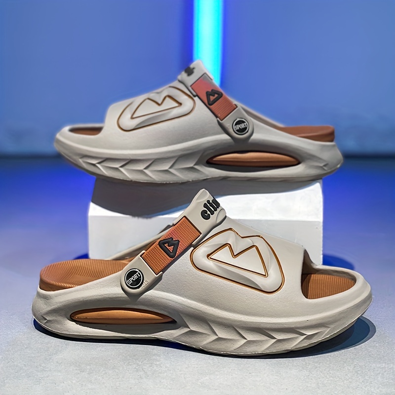 Men's Summer Trendy Versatile Thickened Height-increasing Outdoor Slides Hollow Trendy