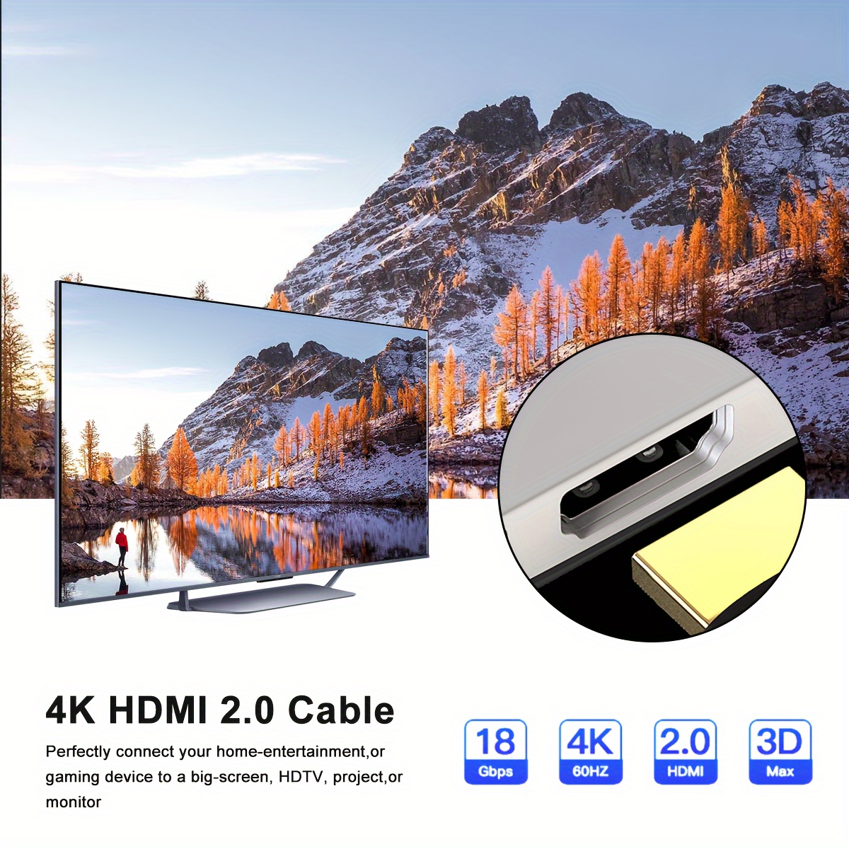   подготвен,   35ft златен платен hdtv кабел - висока брзина, легура алуминиум, поддршка за 4k@  hdr, 3d,   2.2, arc за hdtv, монитори, лаптопи, ps,   one, fire tv и повеќе Детали за производот 2