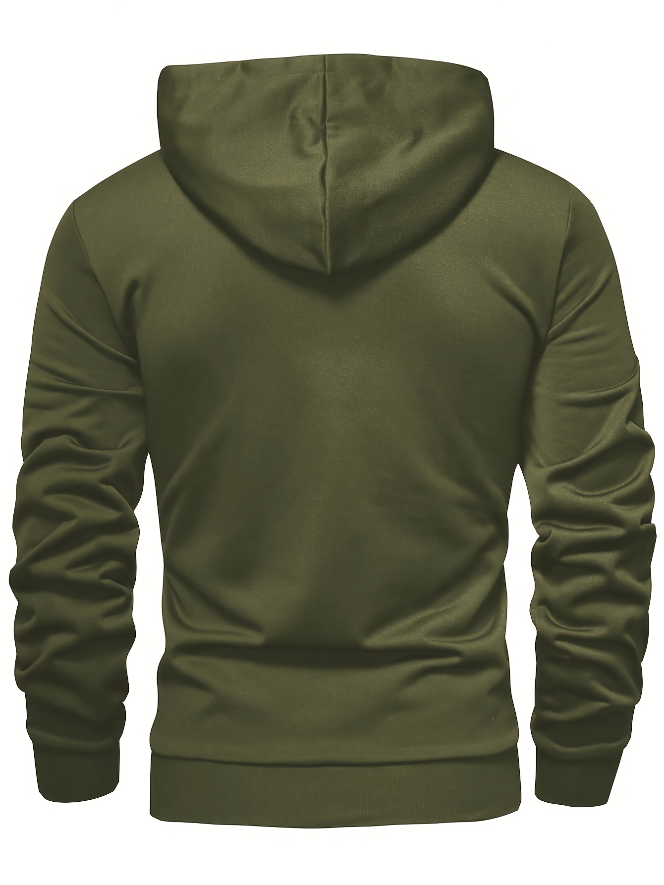 Men's Casual Green Hoodie with Half-Button Placket - Long Sleeve, Soft Polyester Fabric, Comfortable & Stylish for Spring/Fall, Casual Wear Hoodie | Minimalist Hoodie | Knitted Texture, Sweater Hoodie