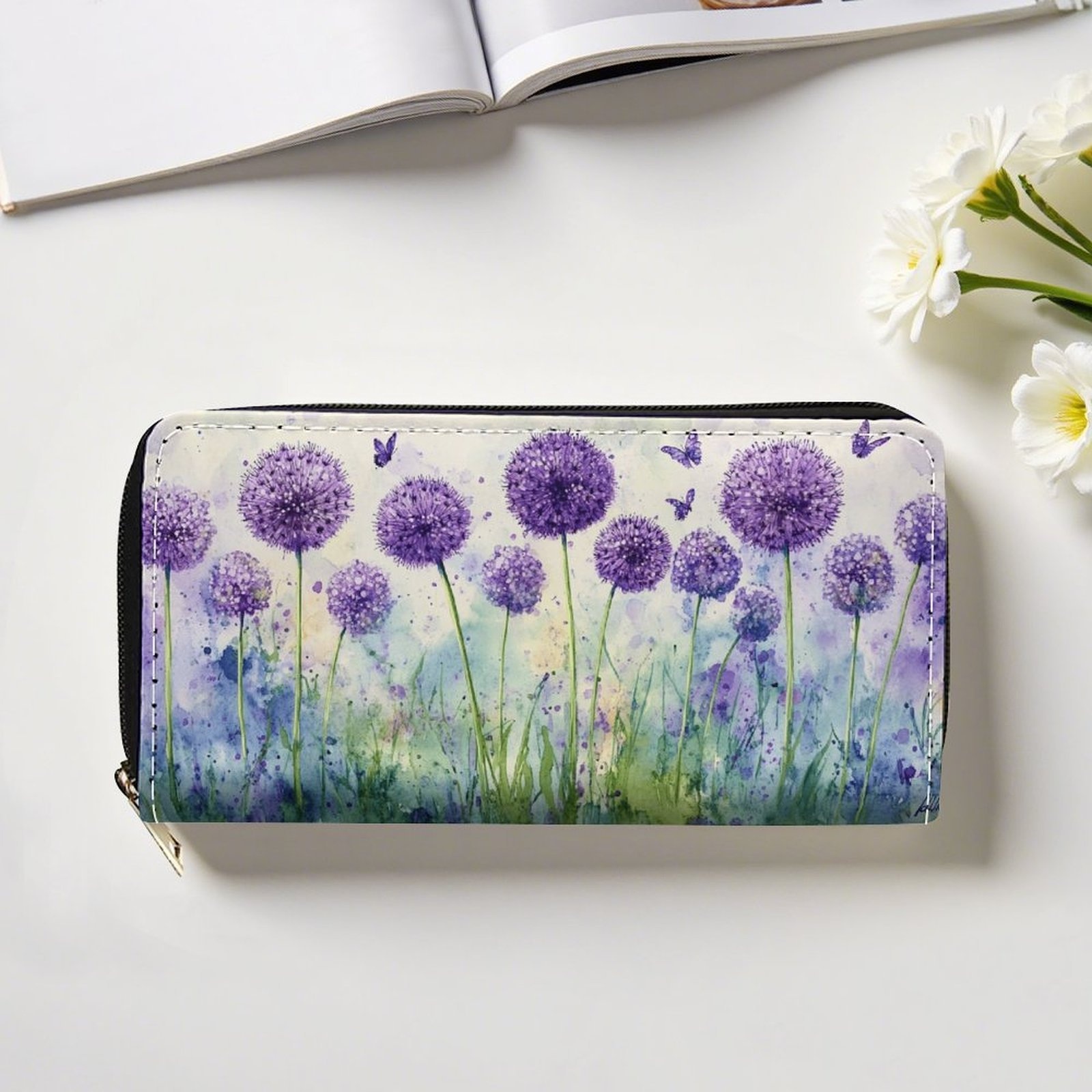 Women s & Men s   Flower Wallet with Zipper Closure - Long Wallet with Card Holder & Coin Pocket, Golden-Tone Hardware, Multi-Functional Purse-Wallet with Wipe- , Elegant Gift for   (Purple &  , Double-Sided   Flower Pattern, Zippered Coin Pocket & Card Slots, Durable, Secure Zipper Closure,   Options  ), Wallet for Women Long, White Wallets for Women, Women Wallets High Quality, High Quality Wallet for Women,