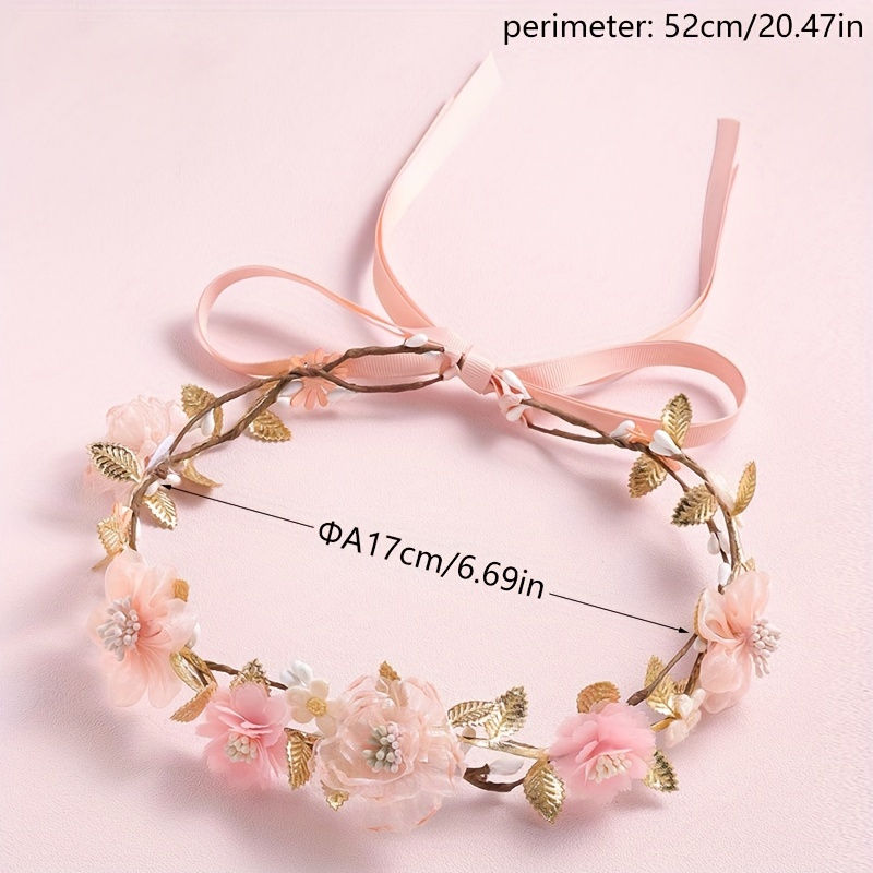 Image of -style Floral Wreath Decoration, Valentine's Bridal Wreath, Simulated Ultra-ethereal Headpiece Wreath