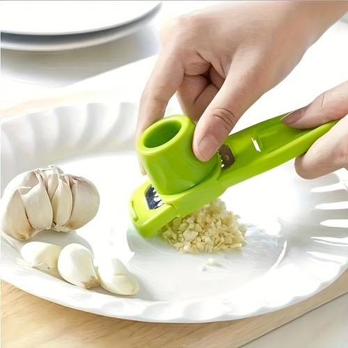 1pc mini garlic grinder creative garlic press kitchen garlic mash manual garlic mashing green kitchen gadgets outdoor bbq small tool