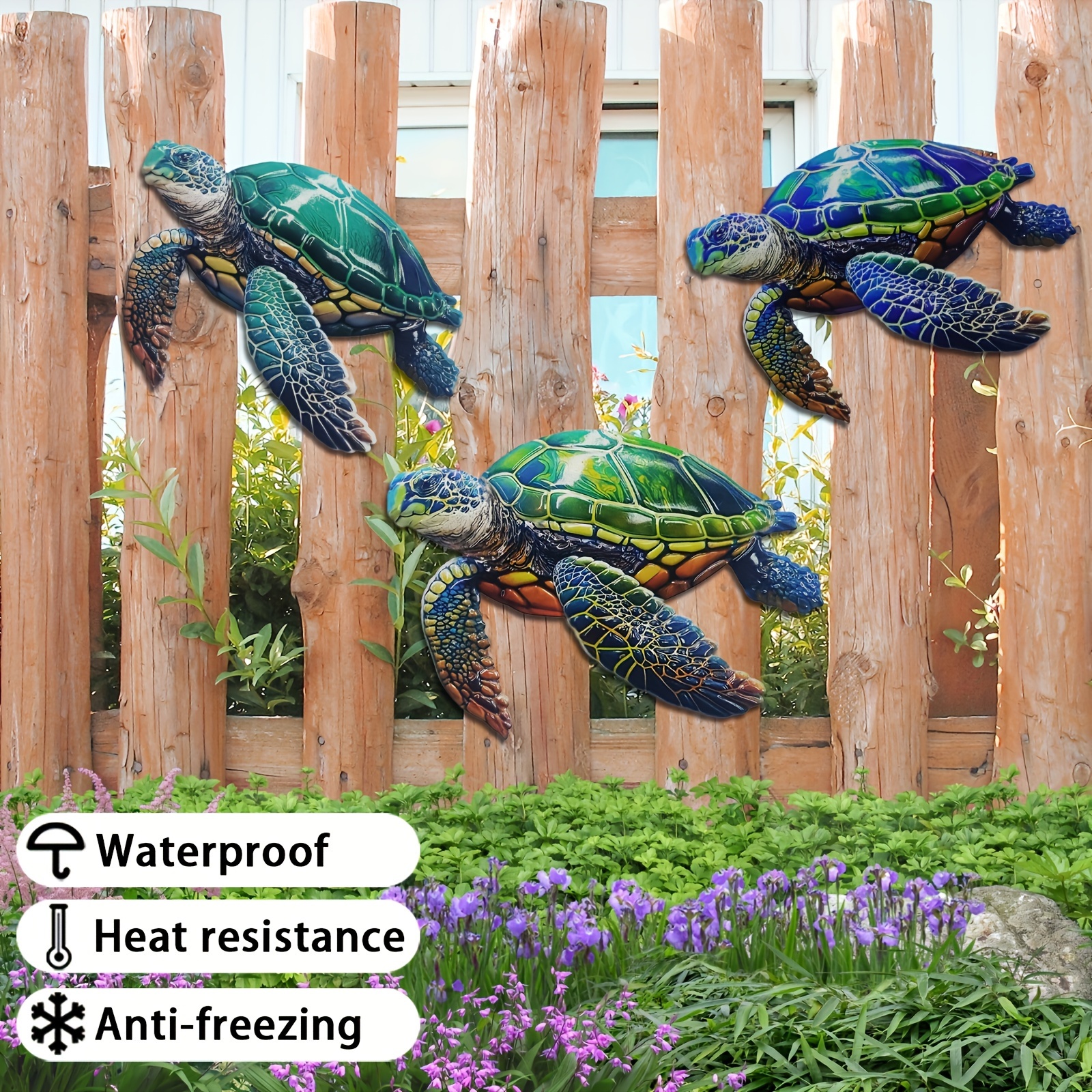 

3pcs Metal Sea Turtle Wall Art Set - Perfect For Patio, Garden & Living Room Decor