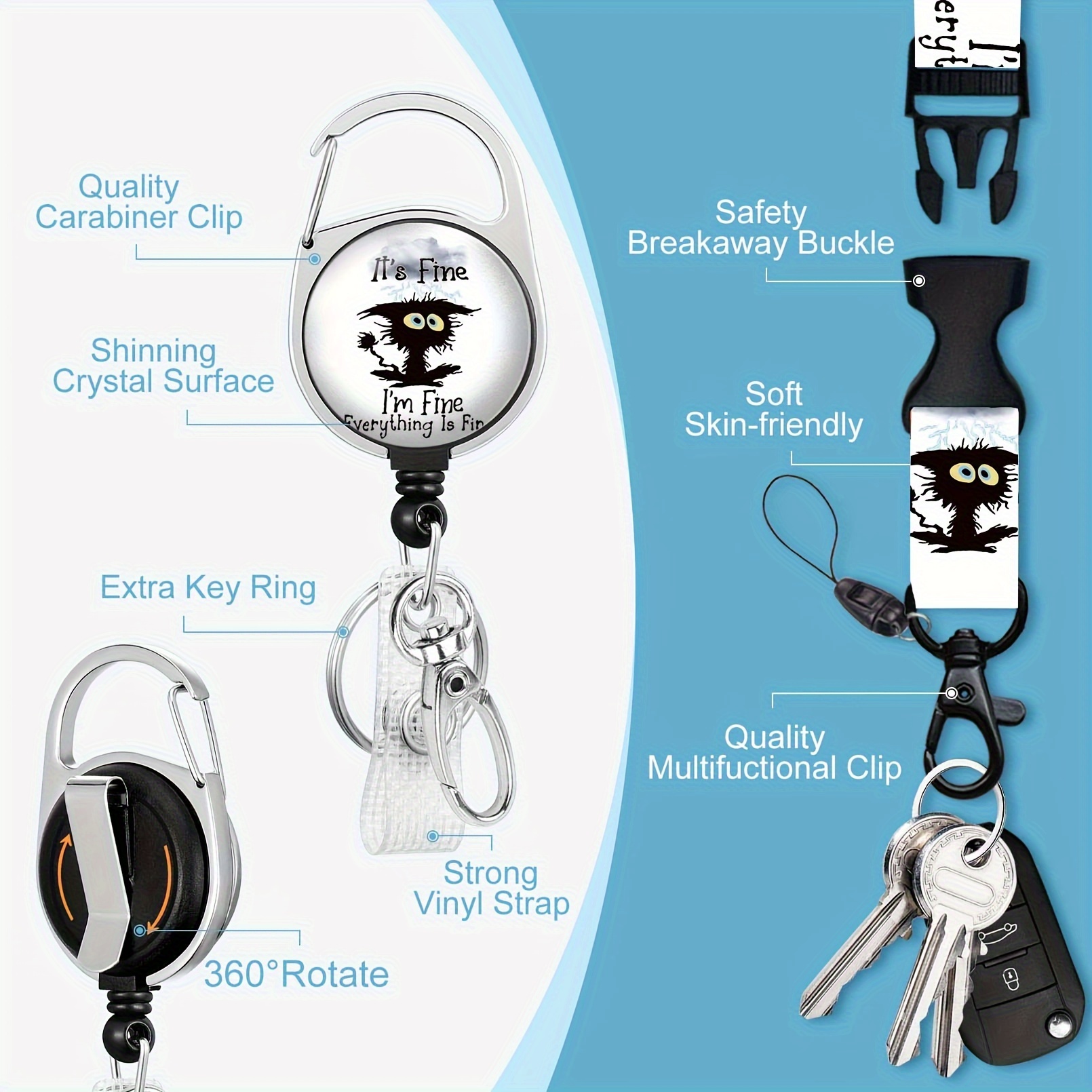 Black Cat Badge Reel - Temu