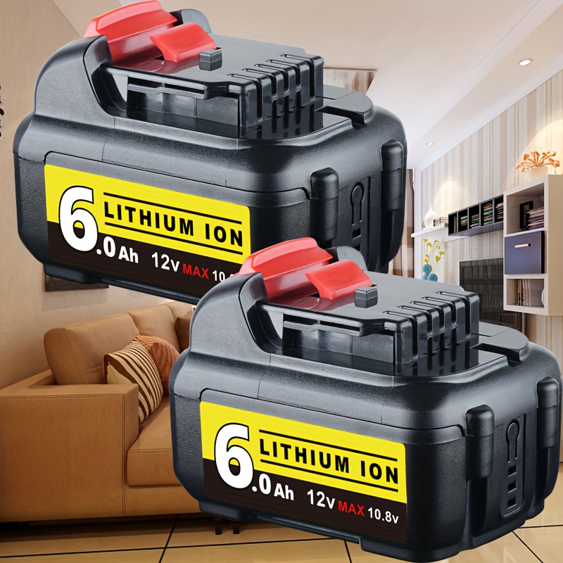 

2 Packs 6.0ah Dcb120 12v Max Replace For Battery Dcb120 Lithium Ion Replacement Battery For 12volt Xr Max Dcb123 Dcb127 Dcb120 Dcb121 Dcb100 Del1806 Cordless Power Tools Batteries
