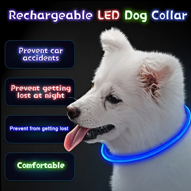 led light collar luminous anti   collar usb rechargeable abs material lithium polymer battery 3