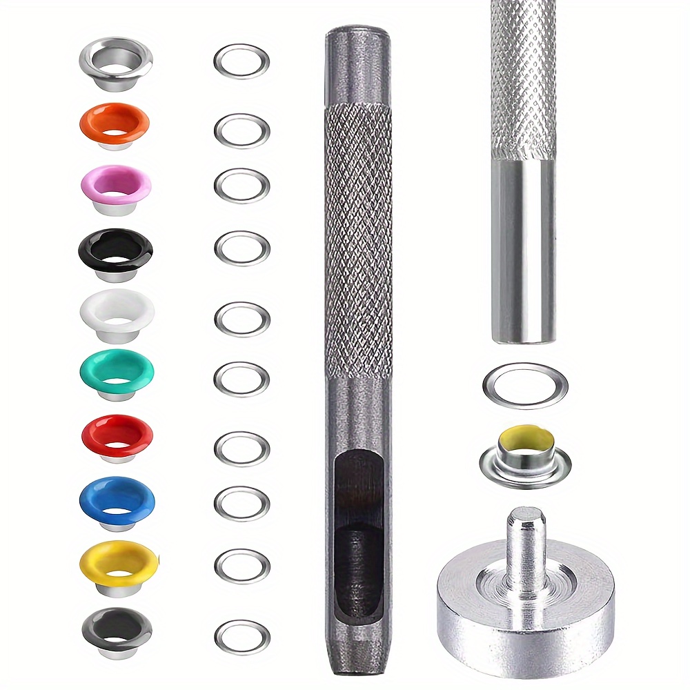 Juego De 100 Herramientas De Ojal De Metal, Herramienta De Instalación De Punzon Para Ropa De Cuero, Zapatos, Cinturón, Accorios Para Manualidad DIY, Color Negro - AliExprs 15