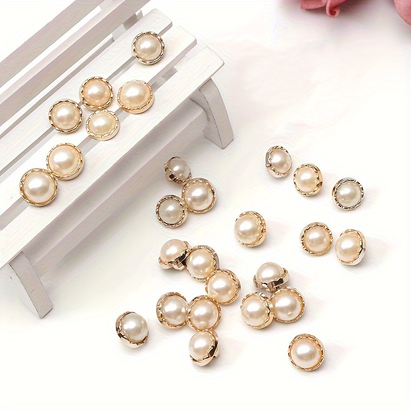 12 mm bottoni tondi a cupola per cucire perla – 50PK, plastica