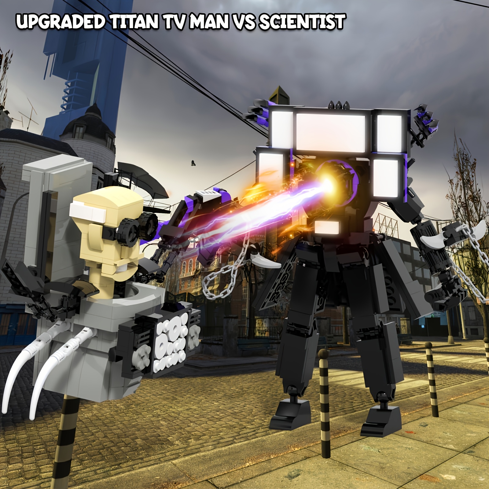 Toilet Robot Building Blocks, Poseable DIY Model Kit