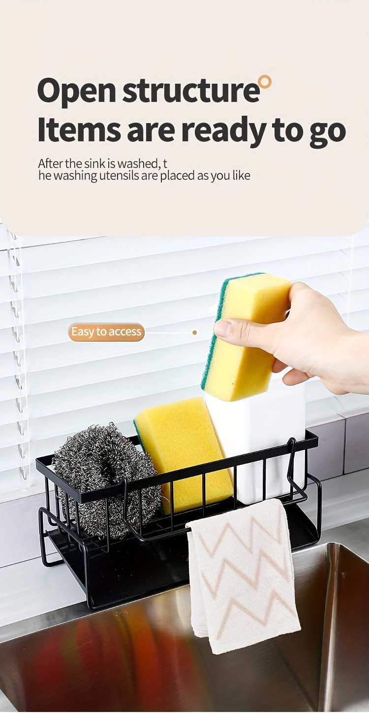 1pc rag holder sponge drain basket drain rack for sponge brush towel hand sanitizer bathroom and kitchen supplies details 3