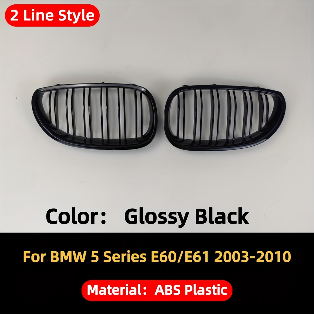 E-shop 1 Paar Front-Inlet Nierenkühlergrill Stoßstangen-Grill Doppellamellen-Tuning-Zubehör für BMW E60 E61 M5 5er Serie 2003–2010 Außenpartie