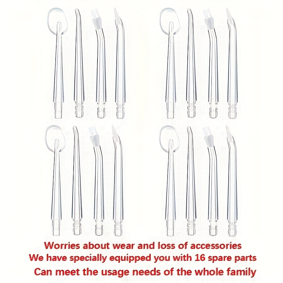 Water Flosser Replacement Heads, Suitable For Standard And Orthodontic Nozzles Of Dental Oral Irrigators, Household Non-battery Non-electric Oral Care Additions, 16pcs