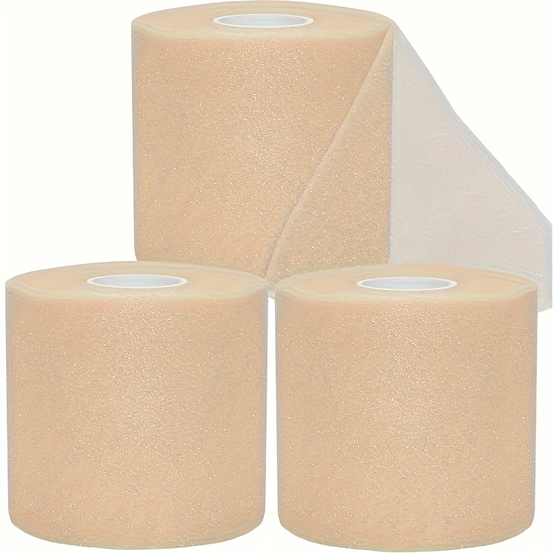 Image of 3 Rolls - 30m, Sports Tape, Injury Support Tape, Protective Slow Shock Film, Sports Tape - Foam Bottom Film, Skin-friendly, Breathable, Easy To Tear, No Residue, Off Tape