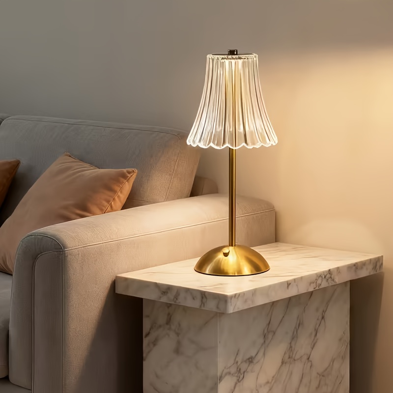 TEMU Rechargeable Table Lamp With 1500mah Built-in Battery, Cordless Led Desk Lamp, Soft Warm Dimmable Light With Touch Control, Portable Night Light