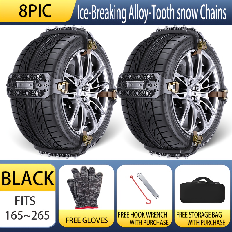 6pcs steel tooth anti slip wear resistant tpu material car snow chains portable installation suitable for winter snow recommended 4 chains per tire Product details 4