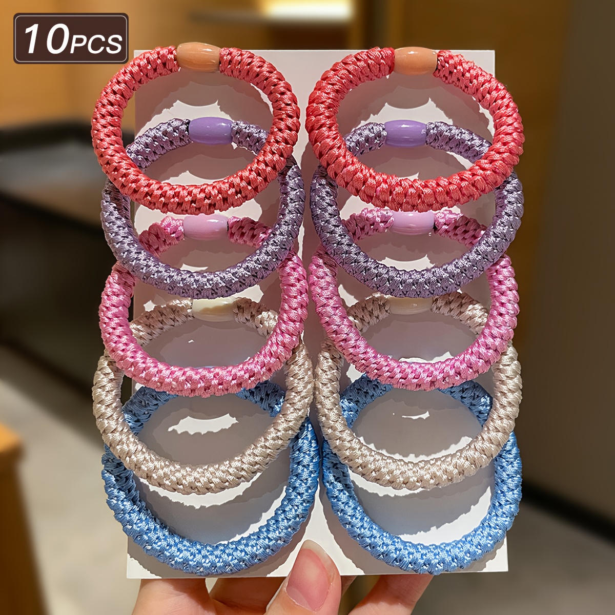 Image of 10pcs Of High-elastic Hair Ties For Women, Suitable For A Sophisticated Bun Or High Ponytail Without Damaging The Hair