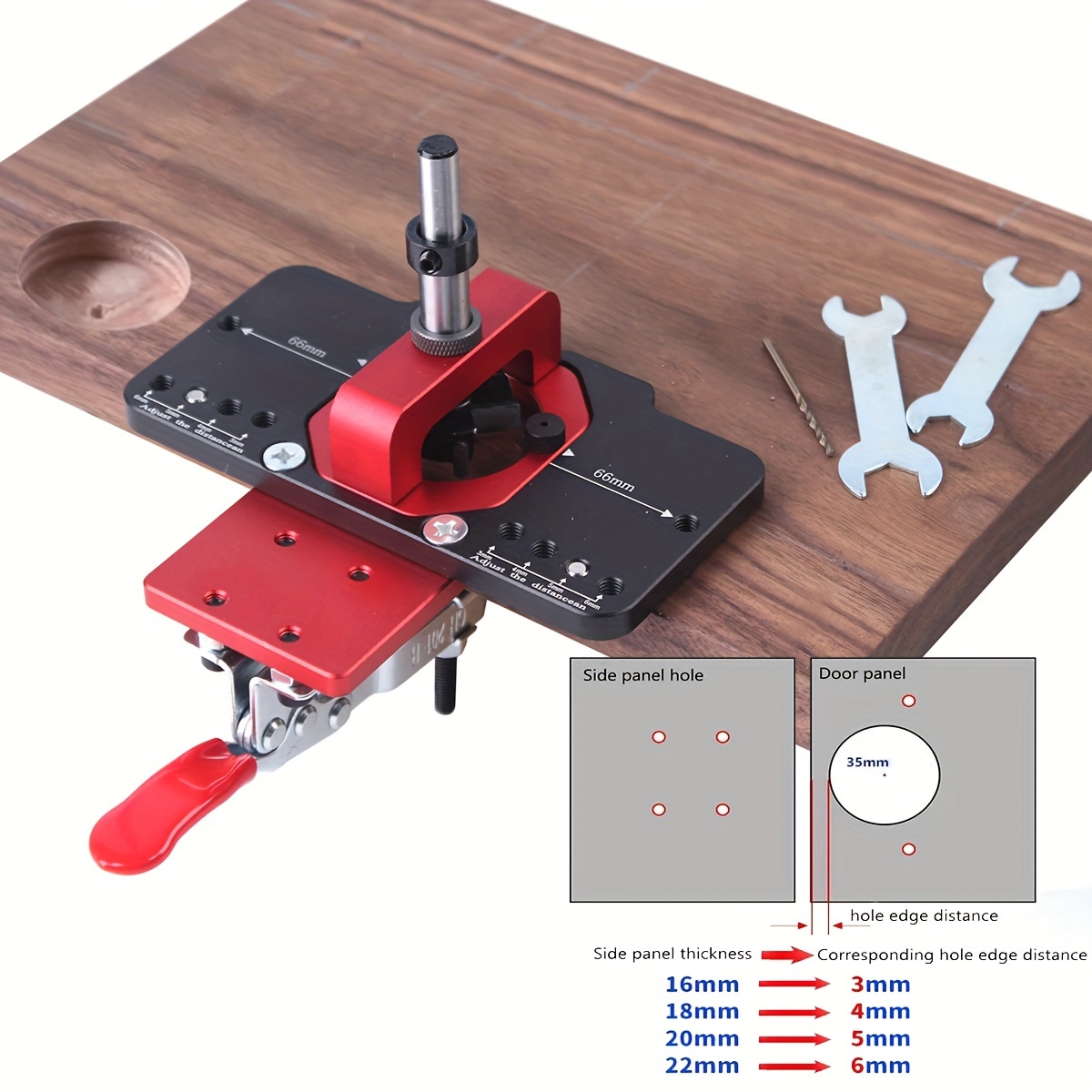 

1set 35mm Concealed Door Jig Locking Cabinet Jig Pocket Hole Jig Adjustable Cabinet Hardware Jig