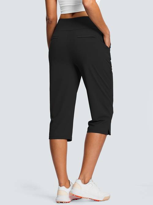 18 dressy capri pants for women high waist stretch womens golf capris pants for summer with pockets work casual