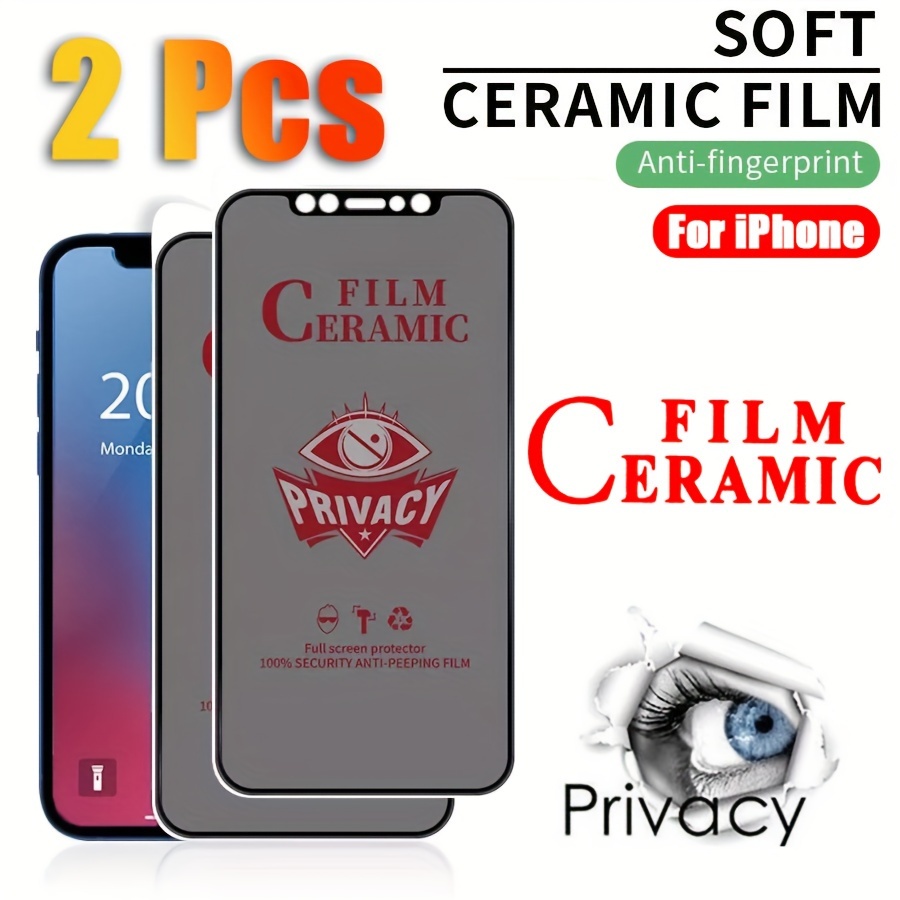 

2pcs For Iphone 7 8 X Xs Xr 11 12 13 Mini 14 15 Plus Pro Max Ceramic Privacy Screen Protector