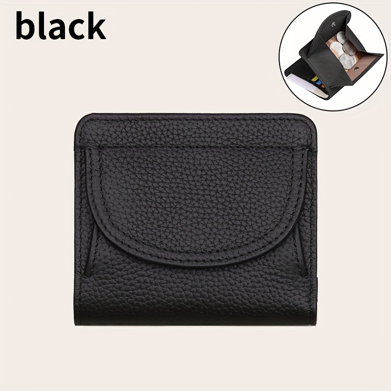 Image of 2026 New Coin Purse Mini Wallet Easy Ultra-thin Genuine Leather Small Money Clip Anti-theft Rfid Blocking Coin Pouch Top Layer Cowhide Rfid Folding Ultra-thin Halloween, Christmas, Thanksgiving Gift