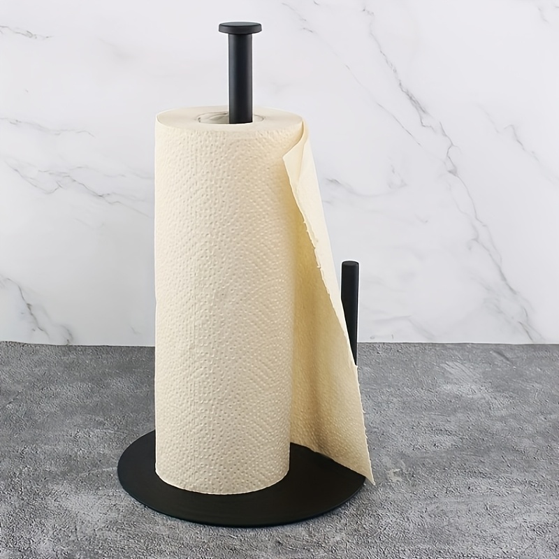 

1pc Stainless Steel Paper Towel Holder, Space-saving Kitchen Roll Dispenser, Countertop Mount, With Fresh Film Storage , For No-drill Installation