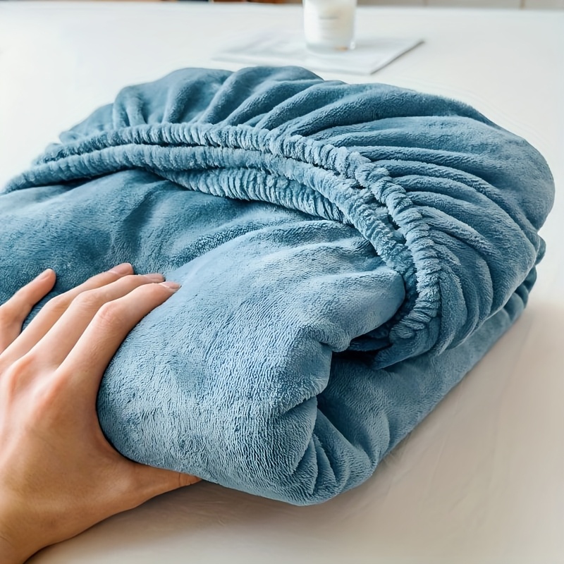 TEMU 1 jupe de lit couleur unie, jupe de lit en velours lait, housse de matelas en , taie d'oreiller et noyau d'oreiller non