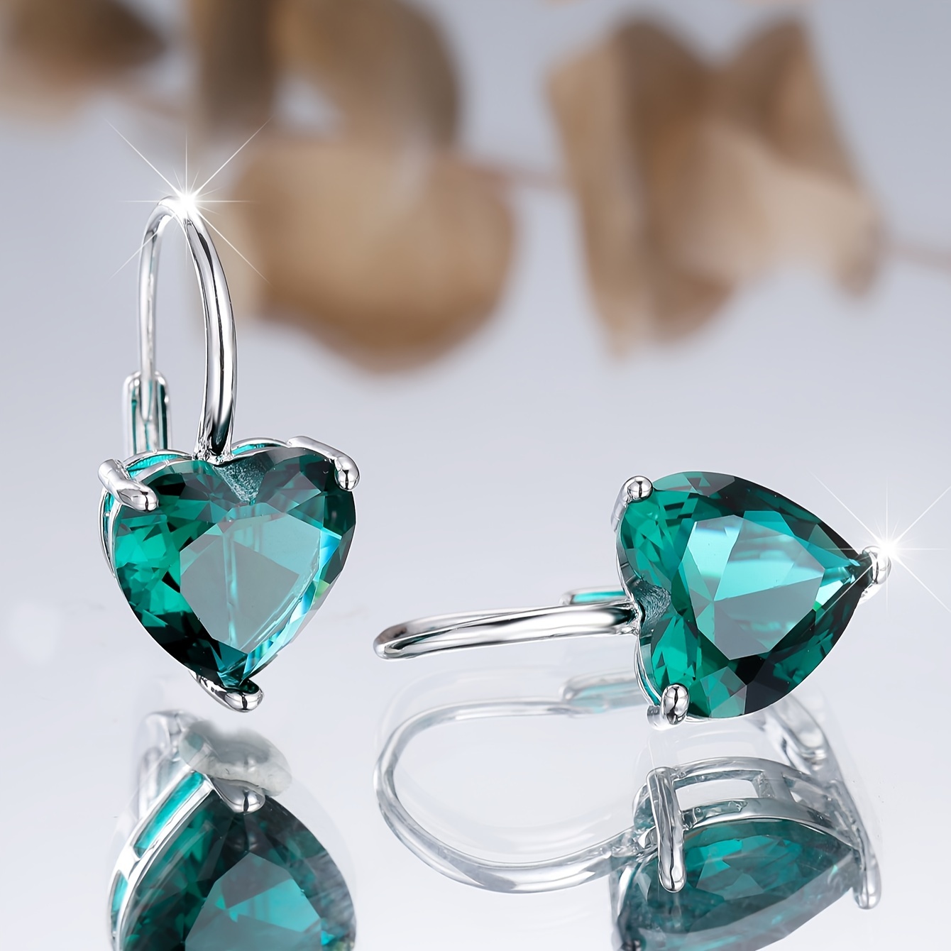 Heart Shaped CZ Earrings for Women