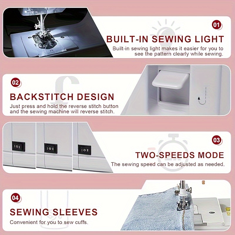Small Sewing Machine, With 12 Built-in Stitches & Night