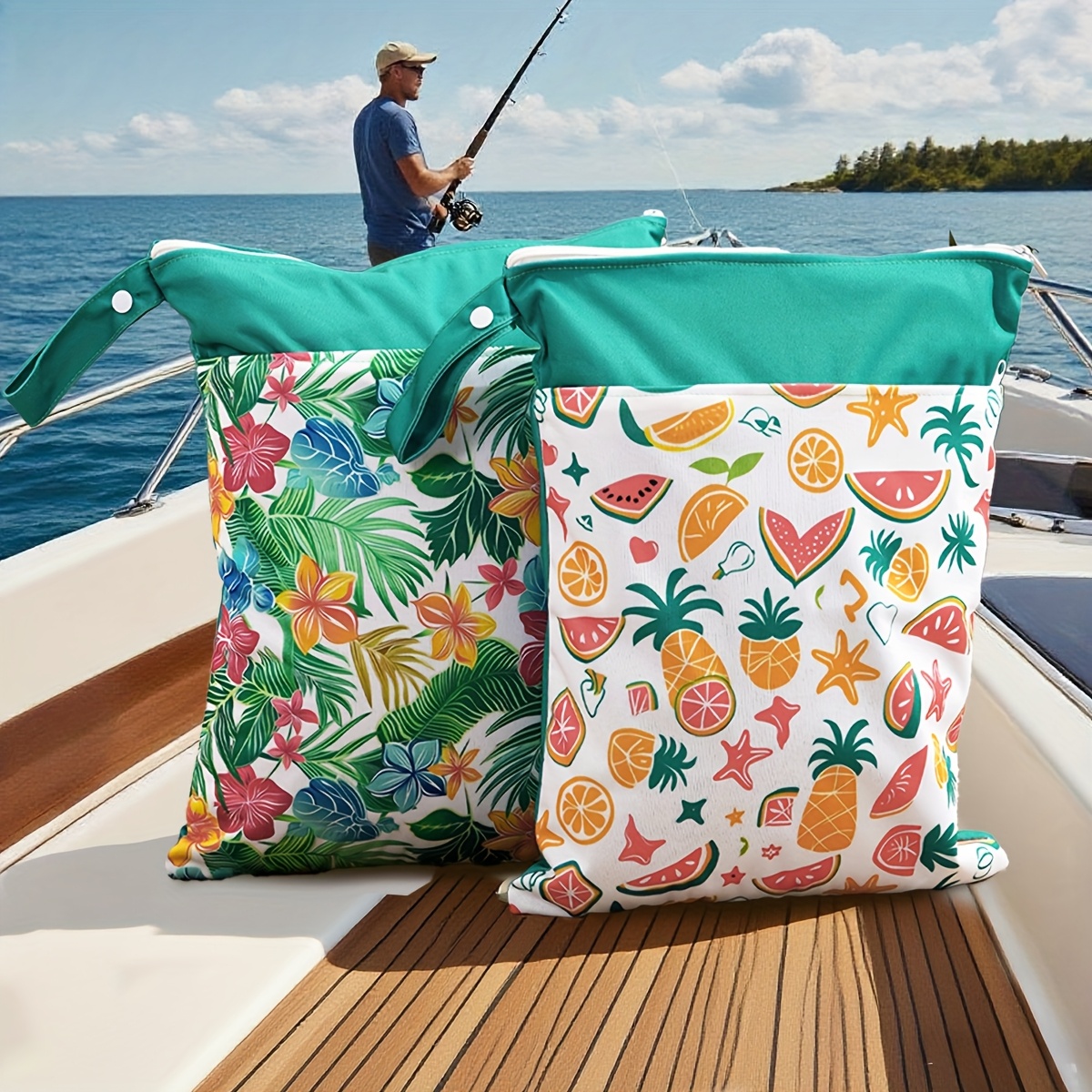 TEMU 2pcs Wet Dry Bags With Assorted Colors For Boating, Camping, And Fishing, Large Capacity Storage Bag For Beach Vacation Essentials, Travel