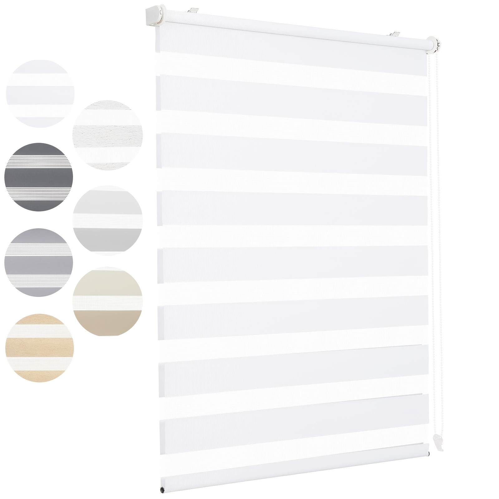 Sekey Persiana de Doble Rodillo Sin Perforaciones, Montaje con Clip, Doble Cortina de R...