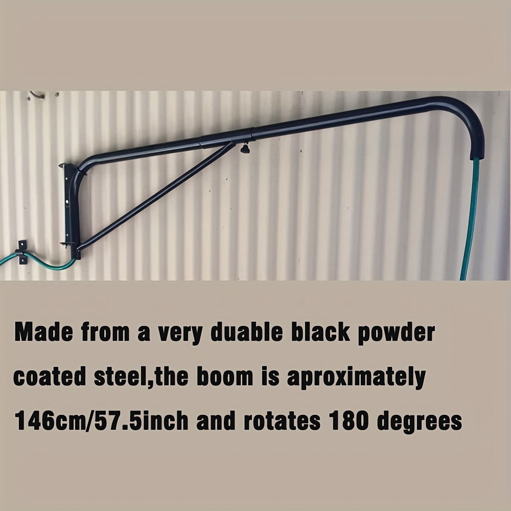 Swinging Arm Wash Attachment – Wall-Mounted Horse Wash Boom – Prevents Hose Tangling & Trampling – Compatible With Standard Hoses – Heavy-Duty Iron Alloy For Stables