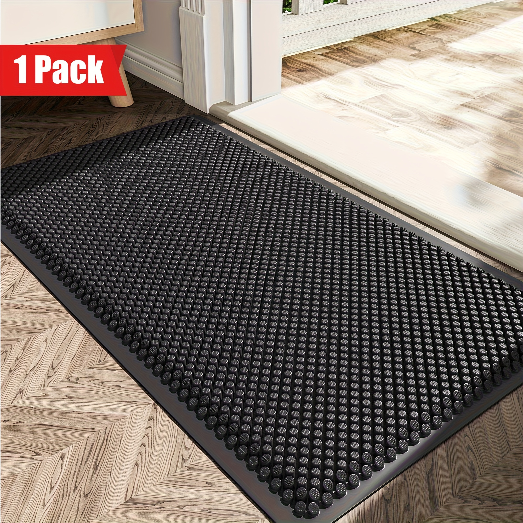 

1 Pack Hot Selling All Season Weather Mats, Silicone Floor Mats, Anti-stain And Fading, Hardness And , Indoor & Outdoor Door Mats, Easy To Clean Patio Entrance Mats, For Doorways & Bathrooms