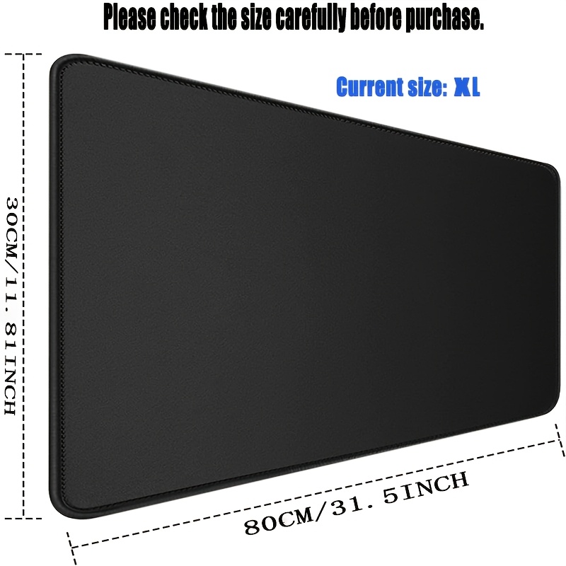Black Large Gaming Mouse Pad, Made Of High-quality Micro-woven Fabric And Natural Rubber, With Stitched Edges And…: retailer-supplied image