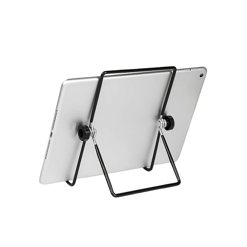 

1pc Adjustable Metal Tablet Stand - Foldable Universal Phone Holder With Rotating Design, Anti-slip Grip For Home, Office, And Travel Use