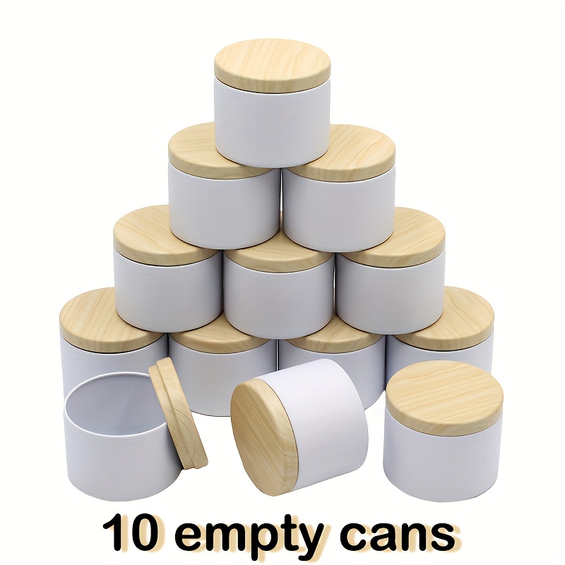 

10pcs 4oz White Candle Tins With - Metal Candle Making Jars, Arts & Crafts Storage Containers, Ideal For Gifts, Containers With , Candle Tin