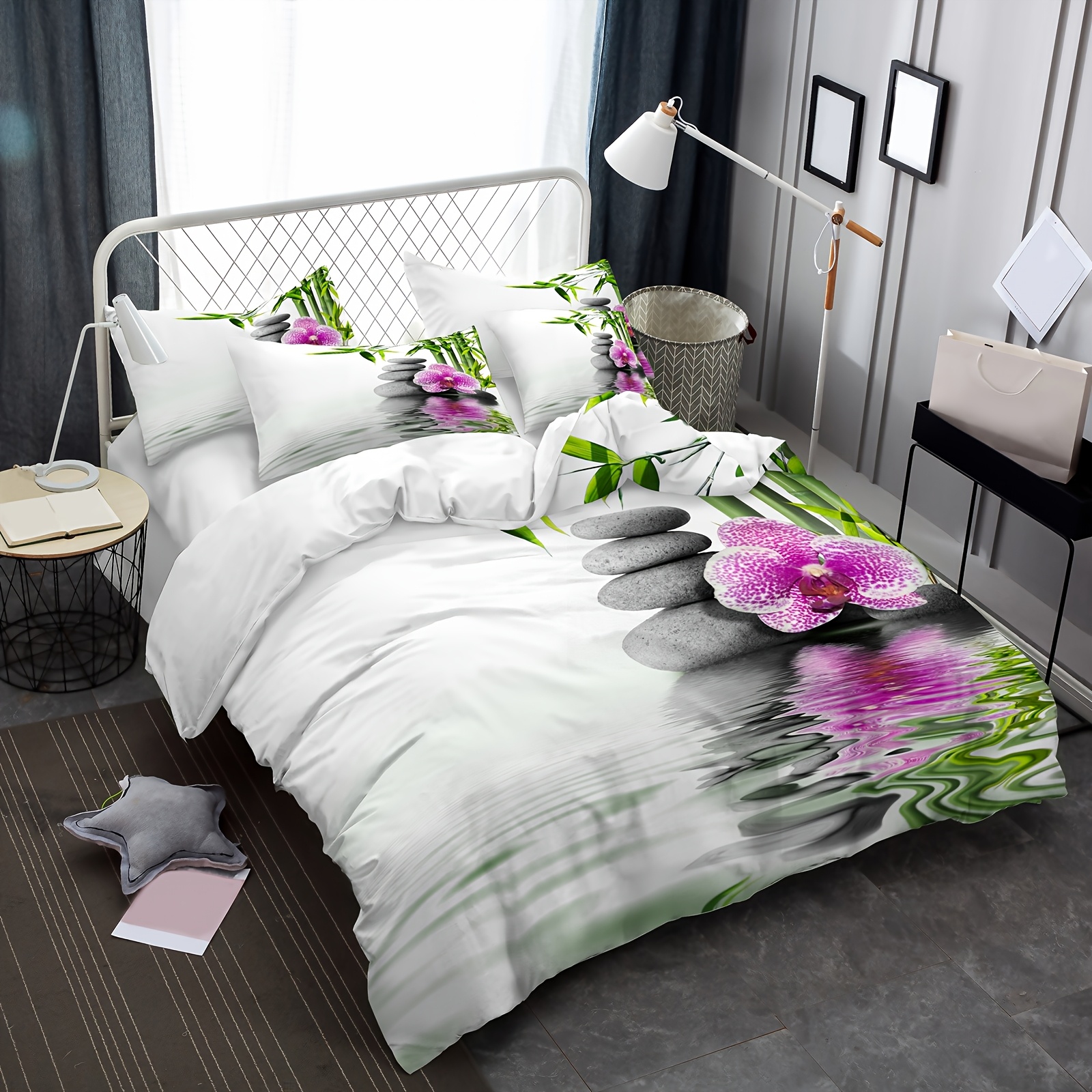 TEMU Ensemble de literie 3D imprimé numériquement en bambou et pour chambre à coucher, 2/3 pièces, lavable en machine, ne se rétrécit pas, super ,