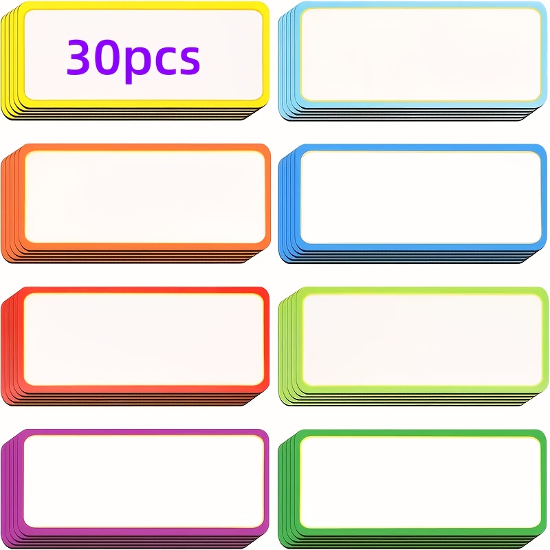 TEMU 30/54 stuks kleurrijke magnetische labelstickers - whiteboard & naamkaartjes, knutselen, koelkast - 9 kleuren