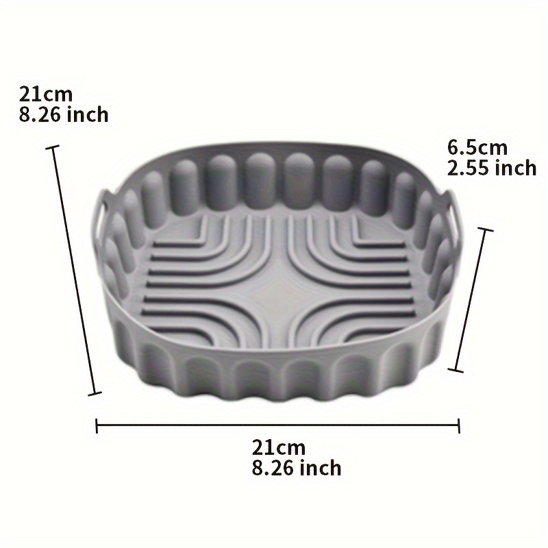 1pc Silicone Air Fryer Tray With Handle Baking Tray