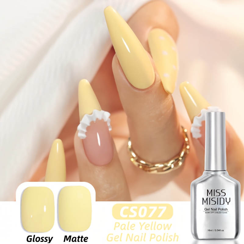Image of Miss Misidy 0.54oz Pale Yellow Gel Polish Translucent Neutral Natural Milky 16ml Jelly Polish Art Diy At Home (cs077)