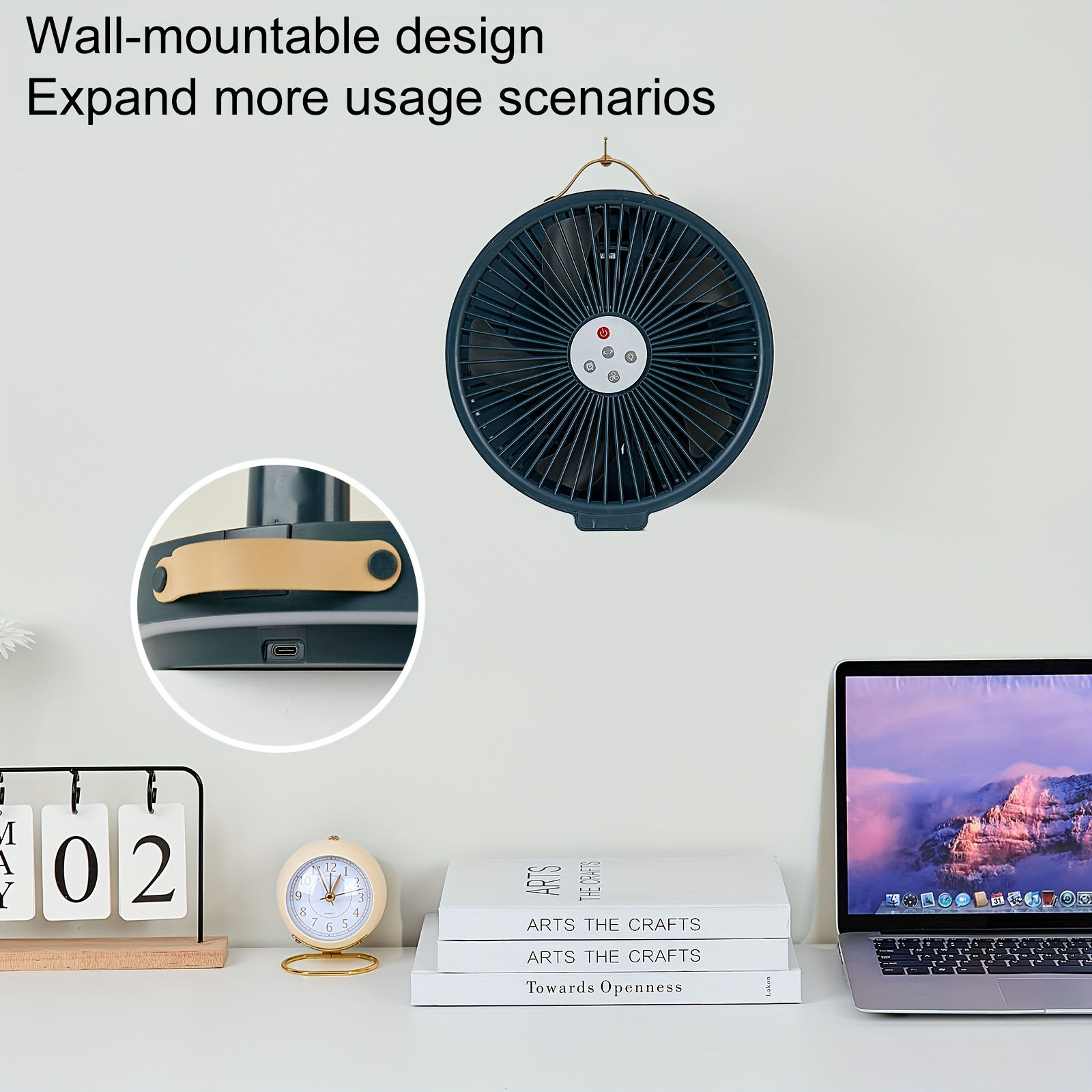 Aluminum Alloy Folding Telescopic Fan Camping Home Picnic 25.4 cm Large Wind Fan with Remote Control Left And Right Shaking Desktop Vertical Fan Portable, Convenient And Easy to Store Fan