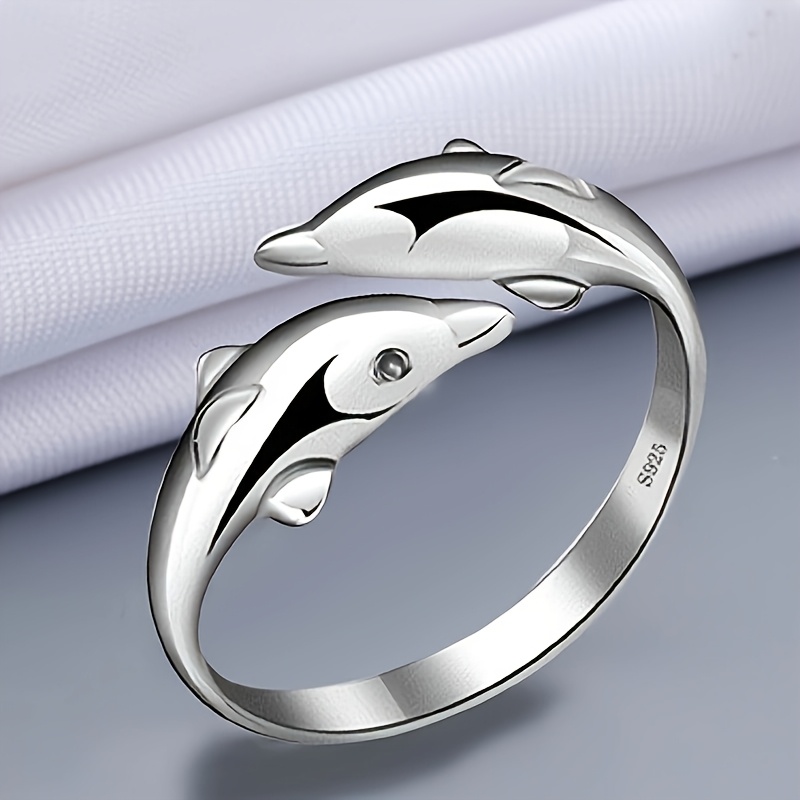 TEMU Bague Ajustable en Argent Sterling S925, avec un Design . Cette Pièce Bohème Élégante est une Bague Ouverte et Élégante, mettant en valeur une