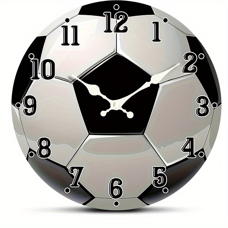 

Silent Wooden Wall Clock With 2d - Sports Fans, Ideal For Bedroom, Home Office (aa Battery Not Included)