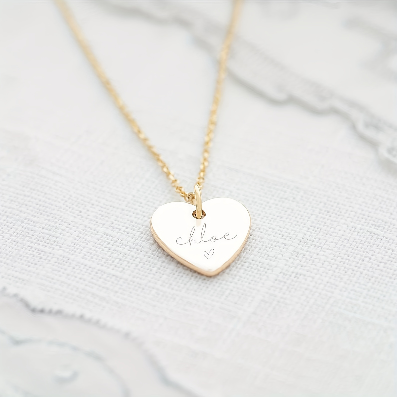 TEMU A Personalized Exquisite Heart-shaped Necklace Made Of 18k Gold-plated Stainless Steel, Customized With A Name. A For Women, Engagements And
