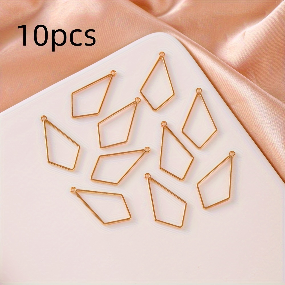 

10pcs Geometric Alloy Earring Pendants, Fashion Making Parts And Accessories, Hypoallergenic Earring Findings For Handmade Crafts