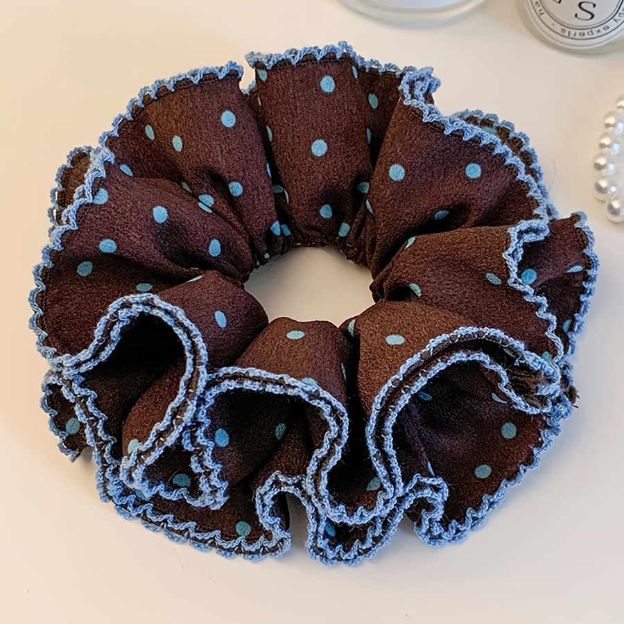 TEMU 1pc/2pcs Retro Floral Four-layer Large Hair Tie Female High-end Bun Head Tie Hair Super Large Hair Additions Hair Rope