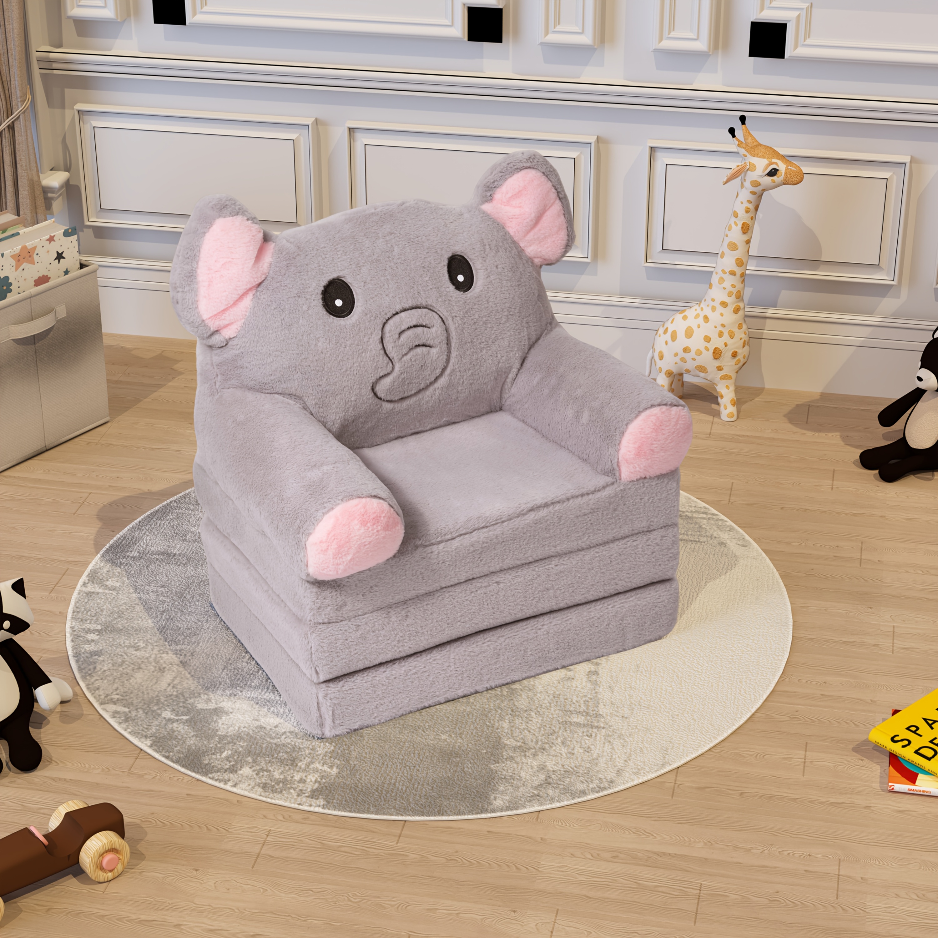 kids sofa chair for 2 in 1 folding soft couch velvet of coral washable polyester memory foam foldable sofa for girls boys 3 sofa for kid details 1
